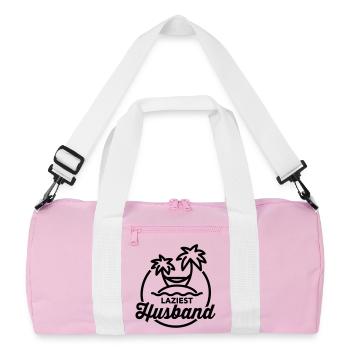 Laziest husband - Sac de sport recyclé - rose/blanc - Devant