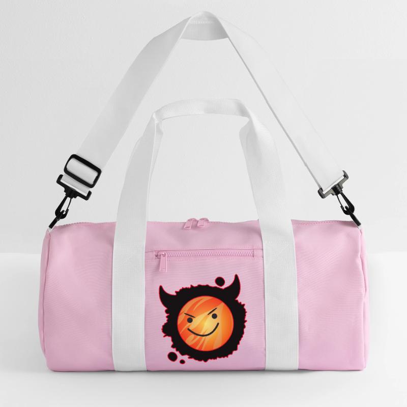 cute devil in flames and glowing face Recycled Duffel Bag