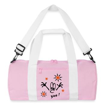Silvester, Sterne, Yes - Recycelte Duffel Bag - Rosa/Weiß - Vorne