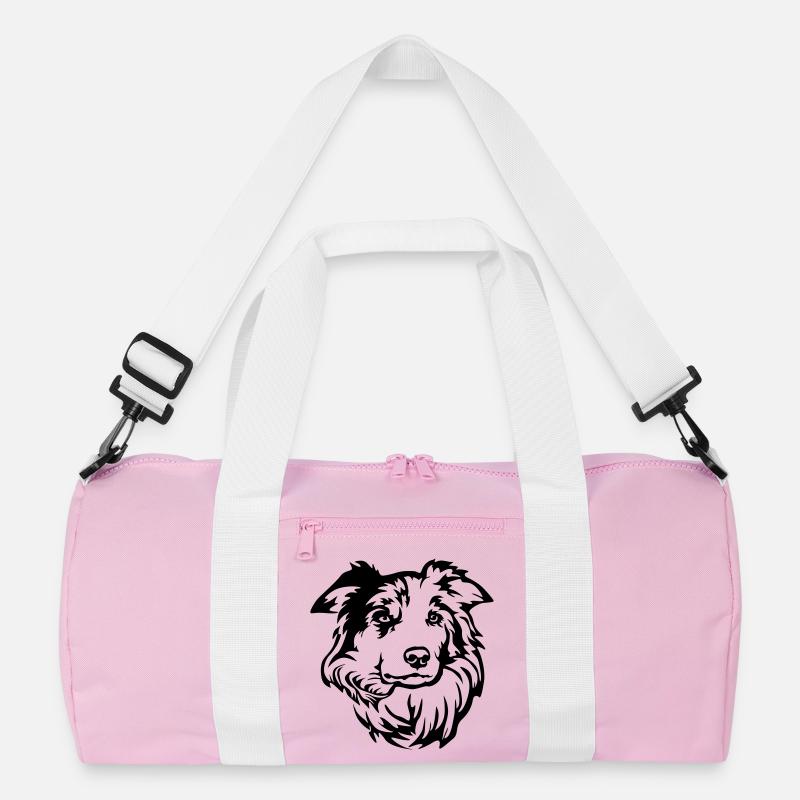 Border Collie Head Recycled Duffel Bag
