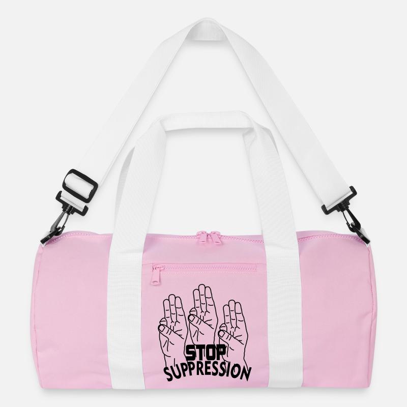 Hand gesture stop suppression Recycled Duffel Bag