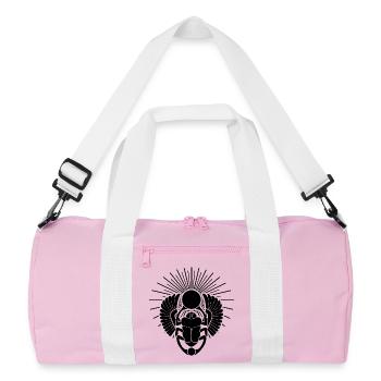 Ägyptischer Geflügelkäfer | Gott des alten Ägypten - Recycelte Duffel Bag - Rosa/Weiß - Vorne