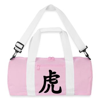 Chinesische Schrift Tiger Schattenbild - Recycelte Duffel Bag - Rosa/Weiß - Vorne