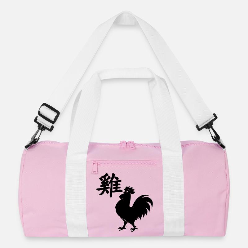 Chinesischer Schriftzeichen Hahn mit Hahnbild Recycelte Duffel Bag