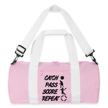 Attraper, passer, répéter, points - Sac de sport recyclé - rose/blanc - Devant
