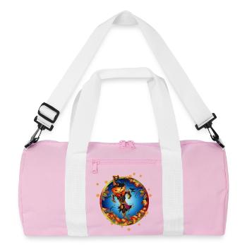 Visage de citrouille épouvantail d’Halloween en automne - Sac de sport recyclé - rose/blanc - Devant