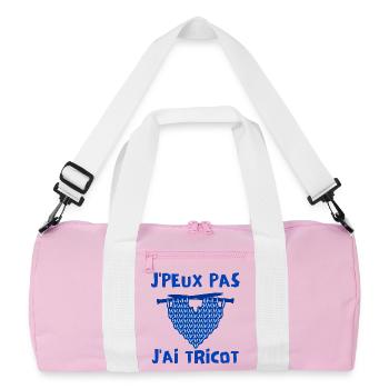 tricot, tricoter, laine - Sac de sport recyclé - rose/blanc - Devant