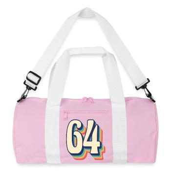 T-Shirt rétro Vintage numéro 64 soixante-quatre - Sac de sport recyclé - rose/blanc - Devant