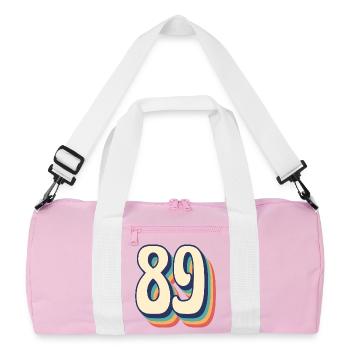 T-Shirt rétro Vintage numéro 89 quatre-vingt-neuf - Sac de sport recyclé - rose/blanc - Devant