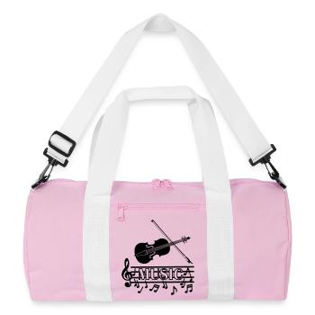 Logo de musique pour violon - Sac de sport recyclé - rose/blanc - Devant