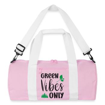 Nur grüne Vibes - Recycelte Duffel Bag - Rosa/Weiß - Vorne