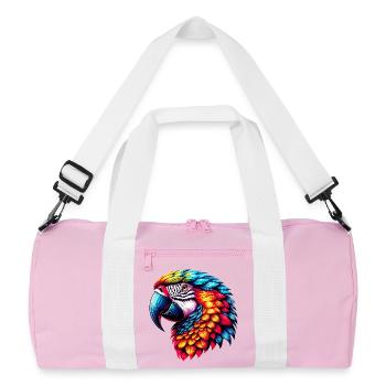Papagei - Recycelte Duffel Bag - Rosa/Weiß - Vorne