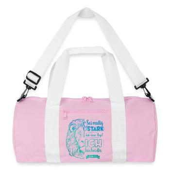 Josua 1 9 - Sei mutig und stark - Recycelte Duffel Bag - Rosa/Weiß - Vorne