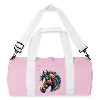 Horse - Recycled Duffel Bag - pink/white - Front