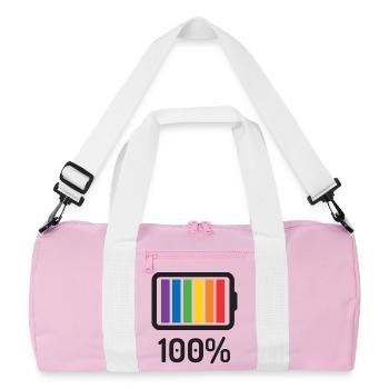 LGBT Pride Monat - 100% queer - Recycelte Duffel Bag - Rosa/Weiß - Vorne