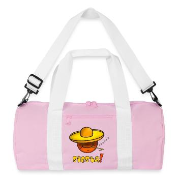 Siesta - Lustiges Emoticon mit Sombrero Hut  - Recycelte Duffel Bag - Rosa/Weiß - Vorne