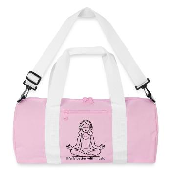 Méditation - la vie est meilleure avec la musique - Sac de sport recyclé - rose/blanc - Devant