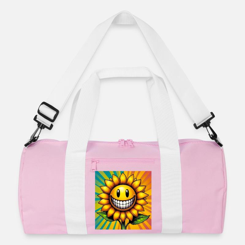 Sonnenblume - Recycelte Duffel Bag - Rosa/Weiß