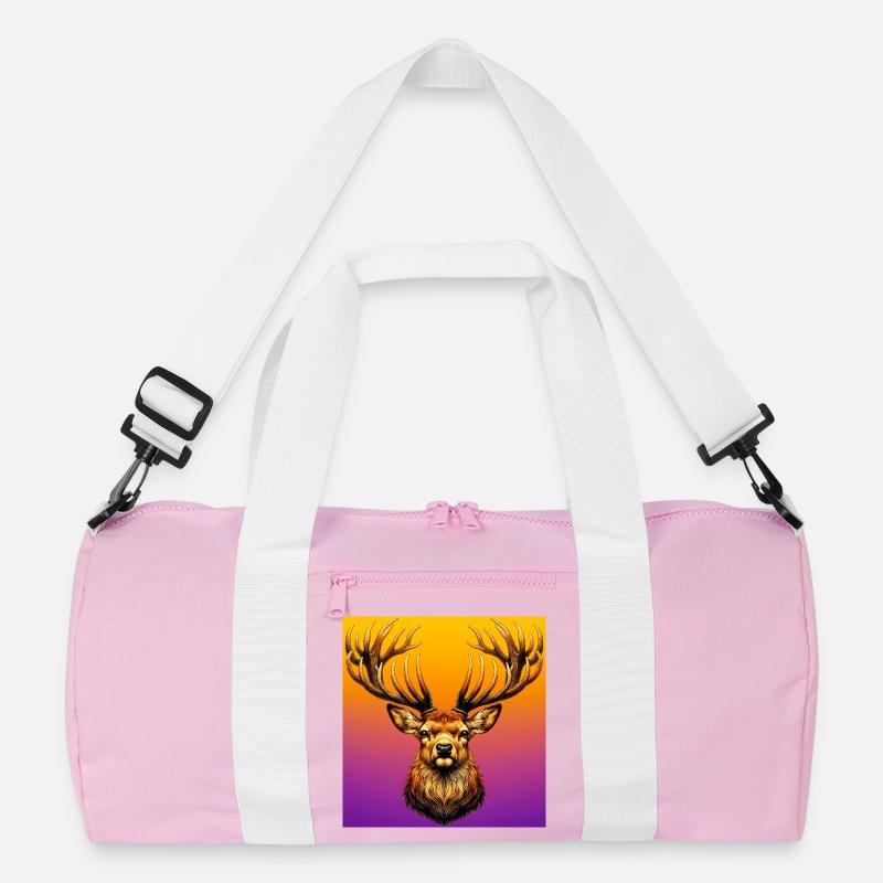 Hirsch - Recycelte Duffel Bag - Rosa/Weiß