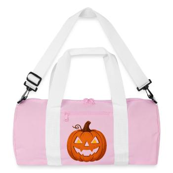Helloween Pumpkin with Creepy Face - Recycled Duffel Bag - pink/white - Front