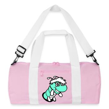 chenille nerd regarde trou geek ver lunettes à monture d'écaille intelligent - Sac de sport recyclé - rose/blanc - Devant