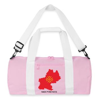 Carte du midi-pyrénée - Sac de sport recyclé - rose/blanc - Devant