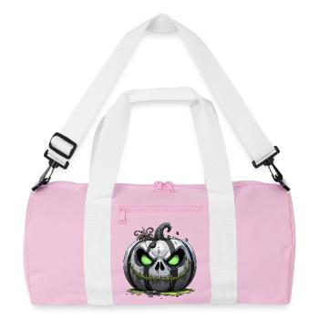 Citrouille zombie sinistre aux yeux verts - Sac de sport recyclé - rose/blanc - Devant