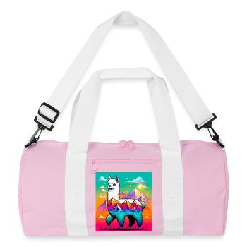 Alpaka - Recycelte Duffel Bag - Rosa/Weiß - Vorne