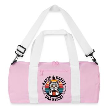 Café Gueule de bois Cercle rétro - Sac de sport recyclé - rose/blanc - Devant