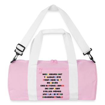 LONG LIVE FREEDOM - Recycled Duffel Bag - pink/white - Front