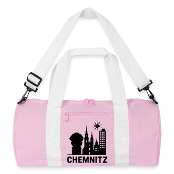 Chemnitz Landmark Silhouette - Recycled Duffel Bag - pink/white - Front