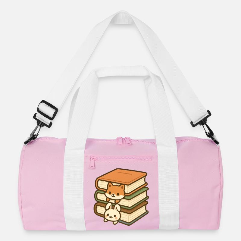 Kawaii Book Stack Duo Recycelte Duffel Bag