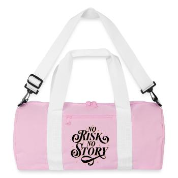 No Risk. No Story. - Recycled Duffel Bag - pink/white - Front