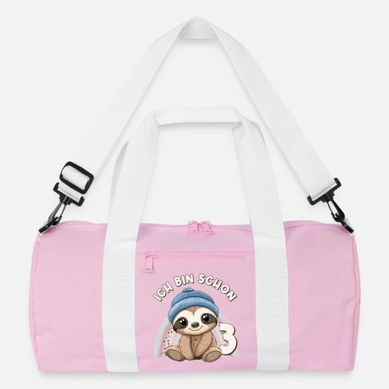 3rd Birthday Sloth Rainbow Cute Cute Recycled Duffel Bag
