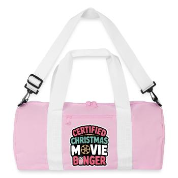 Certified Christmas Movie Binger - Recycled Duffel Bag - pink/white - Front