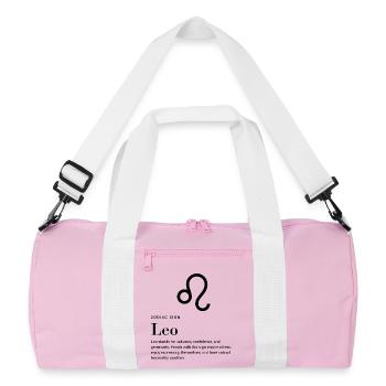 Lion - Signe du zodiaque - Sac de sport recyclé - rose/blanc - Devant