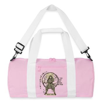 Bushi Soul Samurai in Blossoms - Recycled Duffel Bag - pink/white - Front