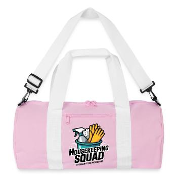 Conception de nettoyage amusante - Sac de sport recyclé - rose/blanc - Devant