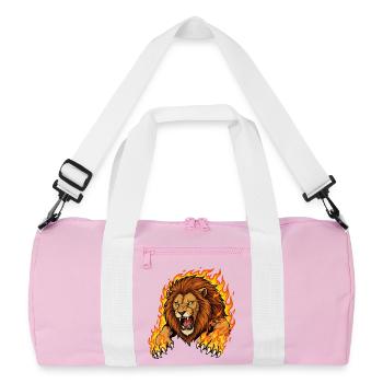 Lion in Flames - Recycled Duffel Bag - pink/white - Front