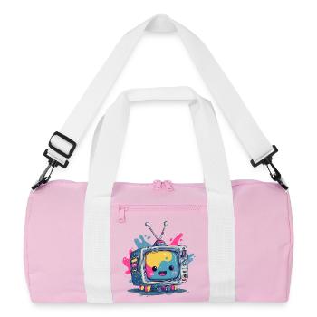 Colorful TV buddy - Recycled Duffel Bag - pink/white - Front
