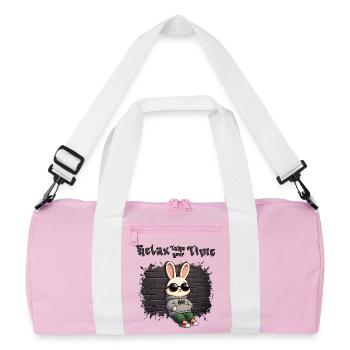 Bunny urban - Recycled Duffel Bag - pink/white - Front