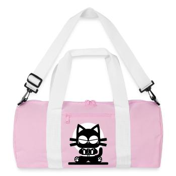 Conception minimale de la méditation zen cat - Sac de sport recyclé - rose/blanc - Devant