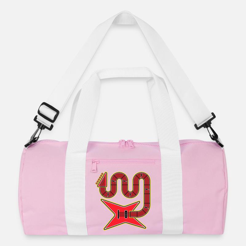 Red Abstract Shape Electric Guitar Recycled Duffel Bag