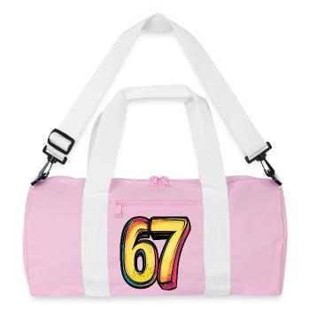 67 Number Colorful - Recycled Duffel Bag - pink/white - Front