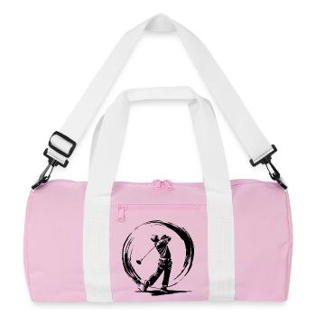 Silhouette d’homme golfeur - Sac de sport recyclé - rose/blanc - Devant