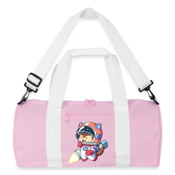 Astronaute chat en combinaison spatiale - Sac de sport recyclé - rose/blanc - Devant