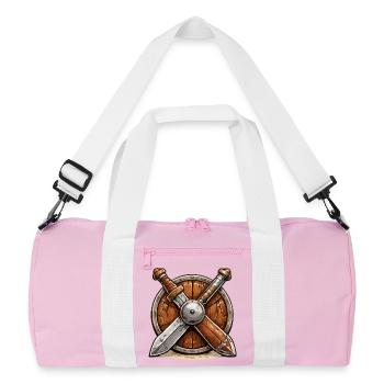 Bouclier et Épées Viking - Sac de sport recyclé - rose/blanc - Devant