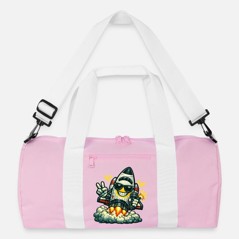 Space Rocket Duck mit Mikrofon Recycelte Duffel Bag