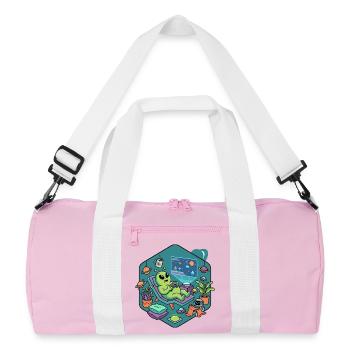 Motif de jeu drôle de gamer extraterrestre - Sac de sport recyclé - rose/blanc - Devant