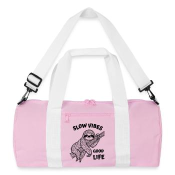 Paresseux se reposant sur une branche - Sac de sport recyclé - rose/blanc - Devant